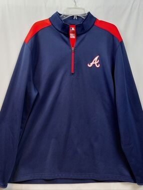 Atlanta Braves Quarter Zip Pullover Men's Size XXL MLB Baseball